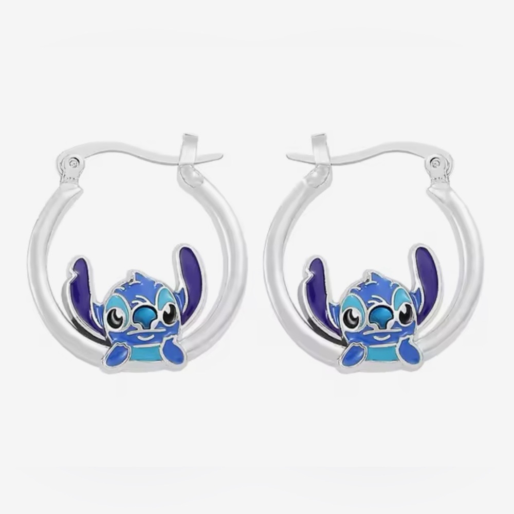Adorable Stitch Silver Tone Earrings, New